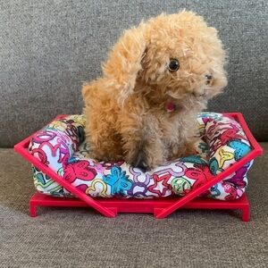 American Girl Pet Bed with Stuffed Dog